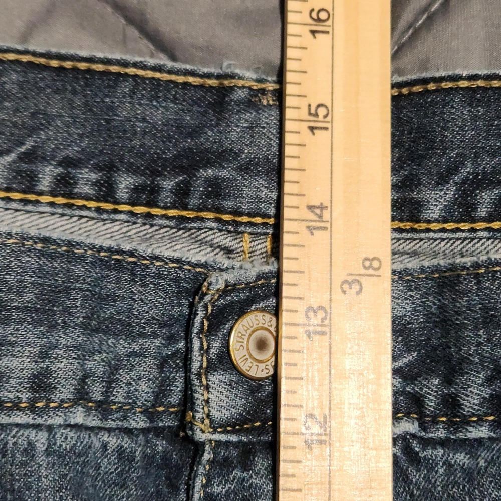 Levi's 559 Men's Jeans 46x30 Actual 44x27 Relaxed Straight Blue Denim Raw Hem - Picture 9 of 13
